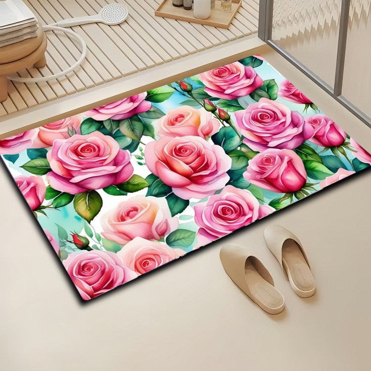 Floral Design Bath Mat Kalsten