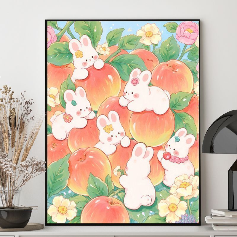 Cute Bunny-Themed Illustration Canvas Art Kalsten