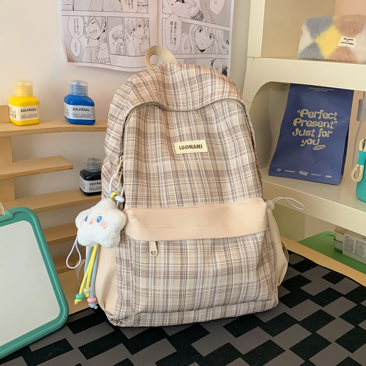 Chic Checked Casual Backpack Kalsten