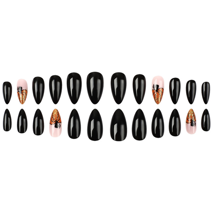 Pumpkin-Themed Artistic Press-On Nail Set Kalsten