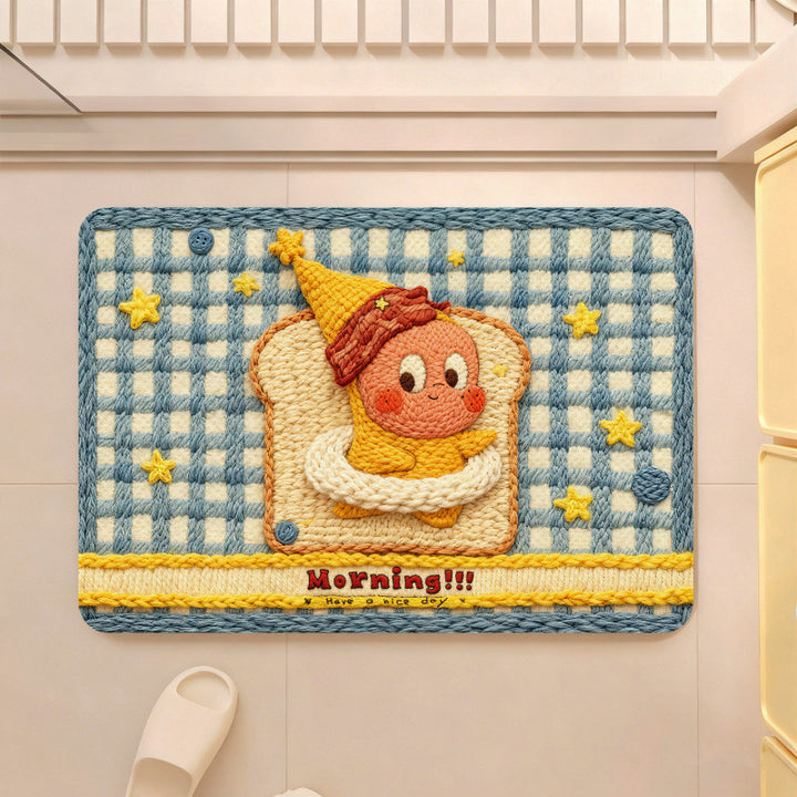 Cute Cartoon-Themed Plush Area Mat