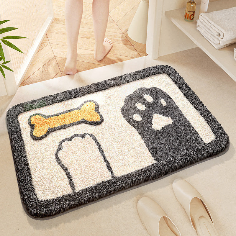 Plush Cartoon Bunny-Themed Area Mat