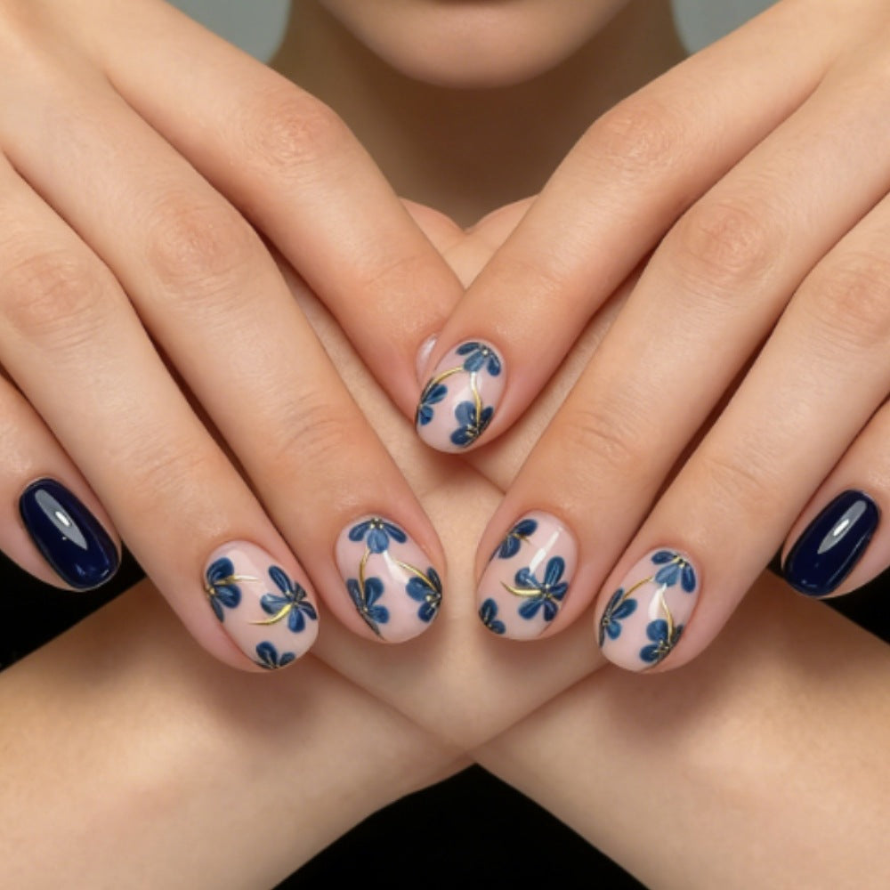 Artistic Floral Acrylic Press-On Nails Kalsten