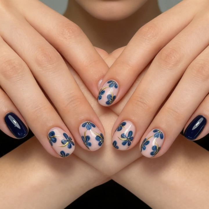 Artistic Floral Acrylic Press-On Nails Kalsten