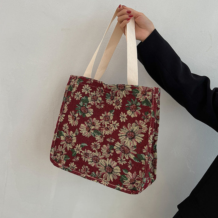 Floral Patterned Cotton Tote Bag