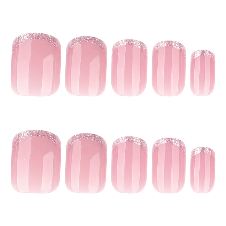 Glamorous nail extensions with glitter finish Kalsten