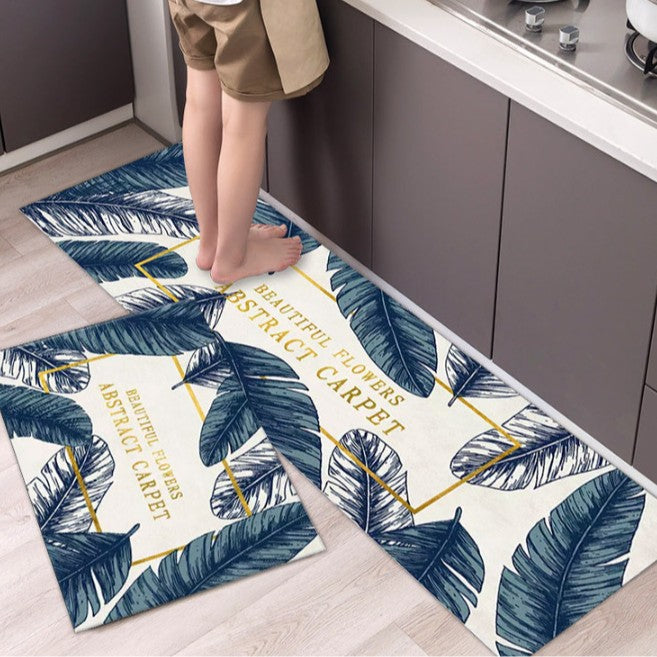 Marble-Pattern Kitchen Runner Mat Set Kalsten