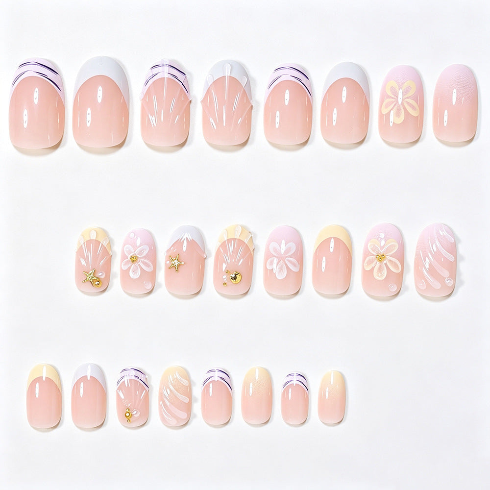 Artistic Floral Gel Nail Extensions Kalsten