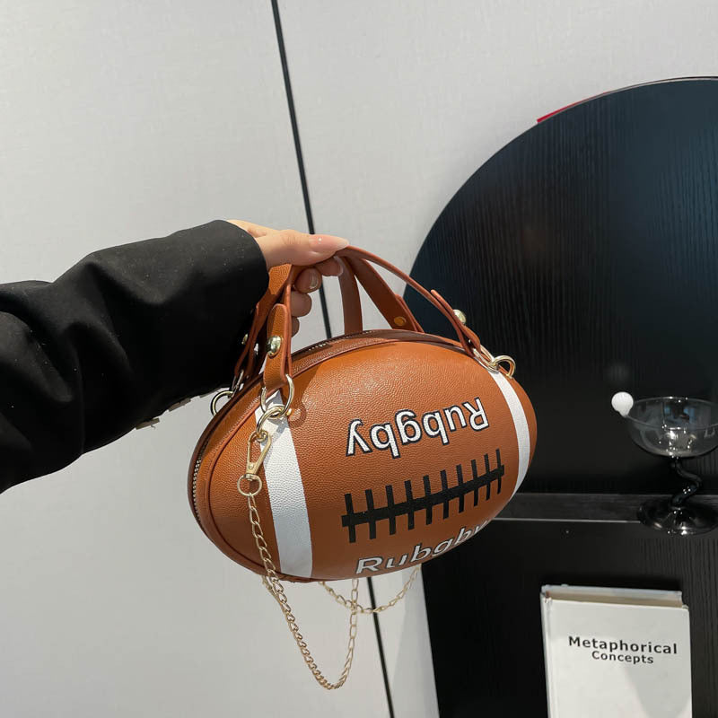 Novelty Rugby Ball Crossbody Bag