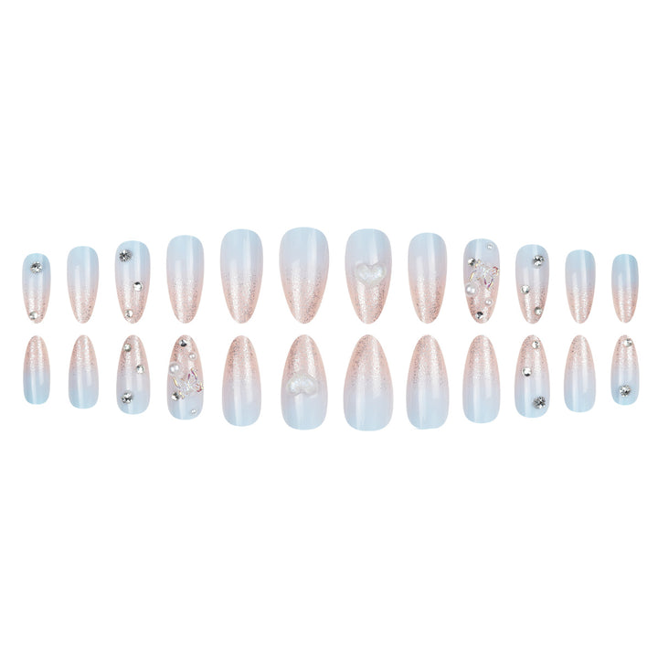 Artistic Glitter-Accented Stiletto Press-On Nails Kalsten