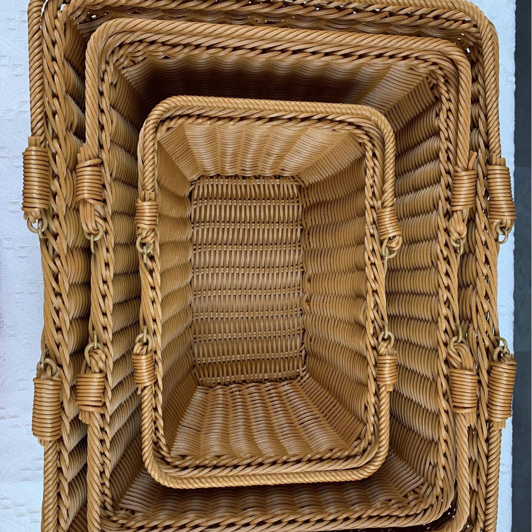 Handcrafted Rectangular Woven Storage Basket Kalsten