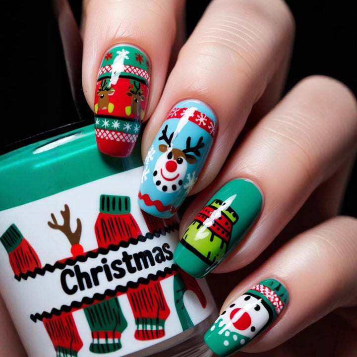 Artificial nails with festive Christmas design Kalsten