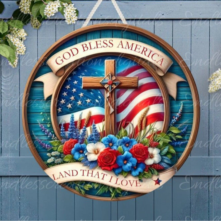 Unisex nan patriotic mesh sunflower wreath with star cutouts and rustic rope hanger Kalsten