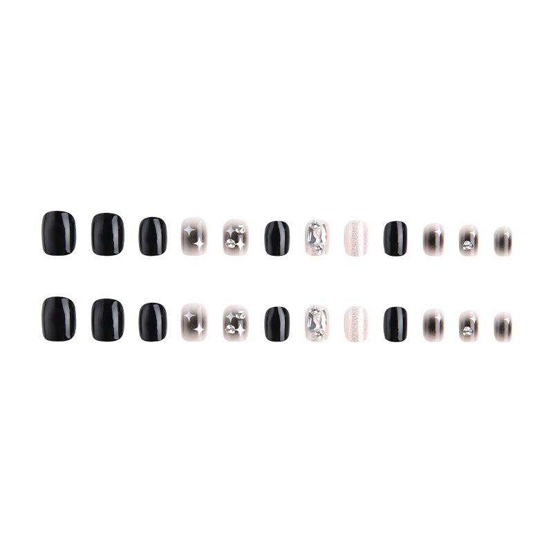 Artificial nail set with glamorous glitter and crystal decorations Kalsten