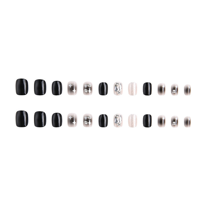 Artificial nail set with glamorous glitter and crystal decorations Kalsten