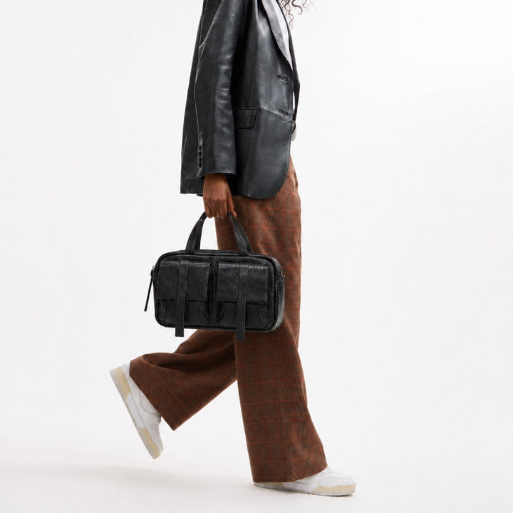 Multi-Pocket Faux Leather Laptop Bag