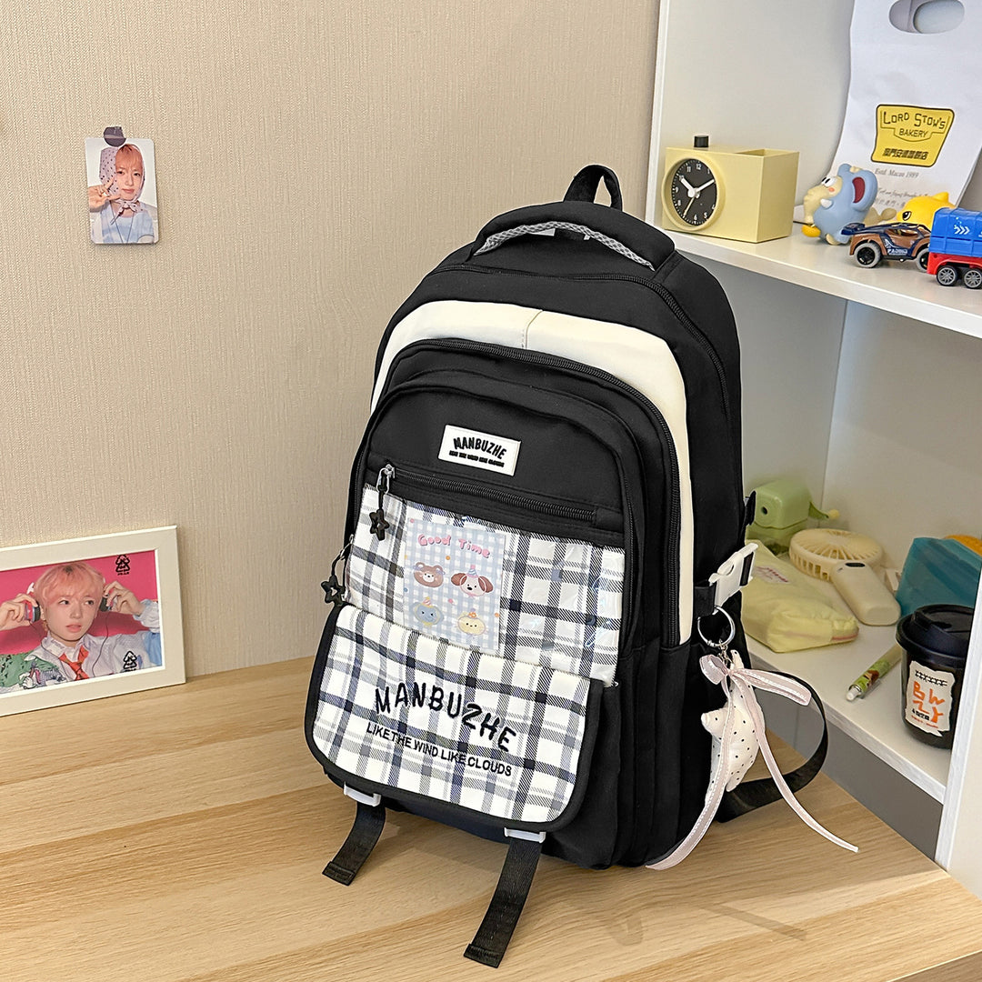 Trendy Spacious Backpack with Transparent Pocket Kalsten