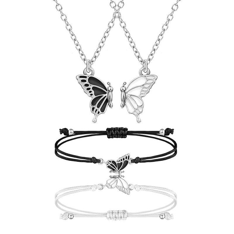 Butterfly Charm Necklace and Bracelet Set Kalsten