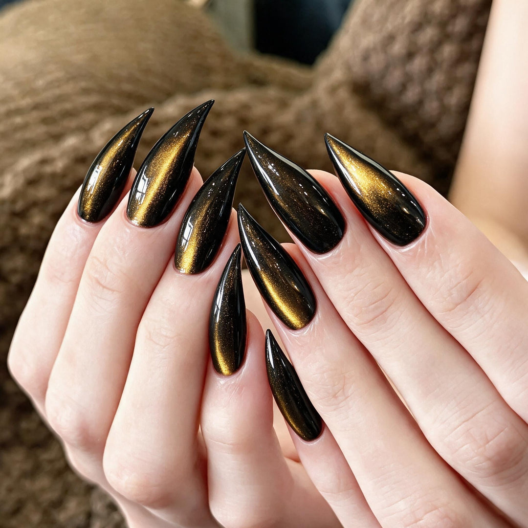 Artistic Stiletto Press-On Nail Set with Glossy Finish Kalsten