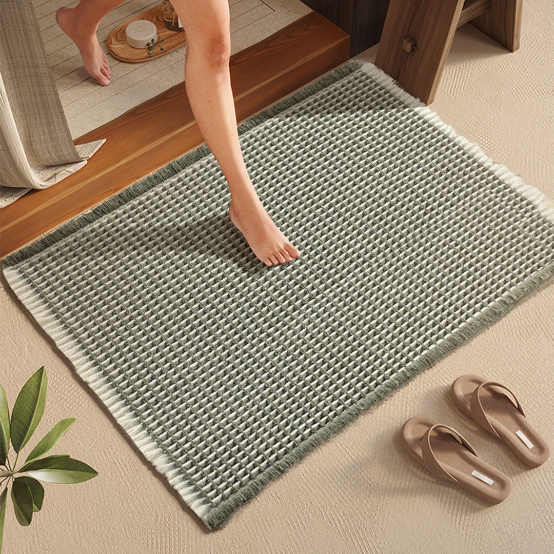 Woven Textured Bathroom Rug