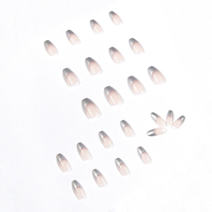 Artificial stiletto nails with glitter accents and elegant French tip Kalsten