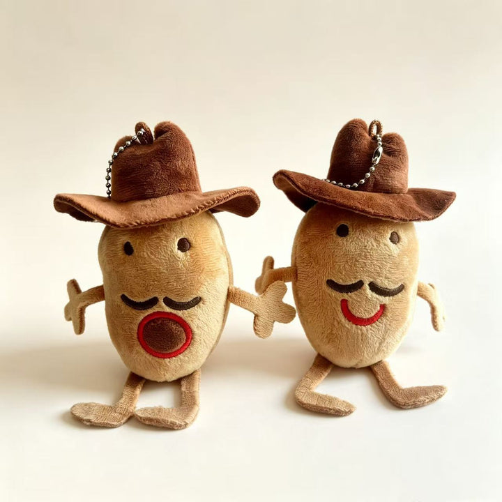 Novelty Cowboy Character Plush Bag Charm Keyring with Metal Ball-Chain and Huggable Body Kalsten