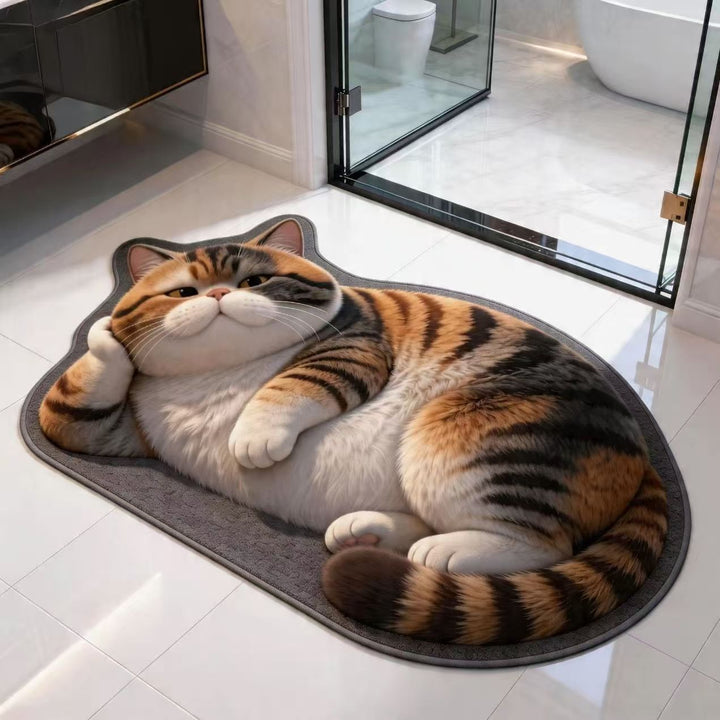 Plush Cartoon Cat Area Rug
