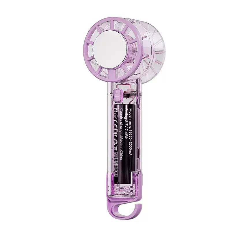 Unisex Transparent Rechargeable Handheld Fan Kalsten