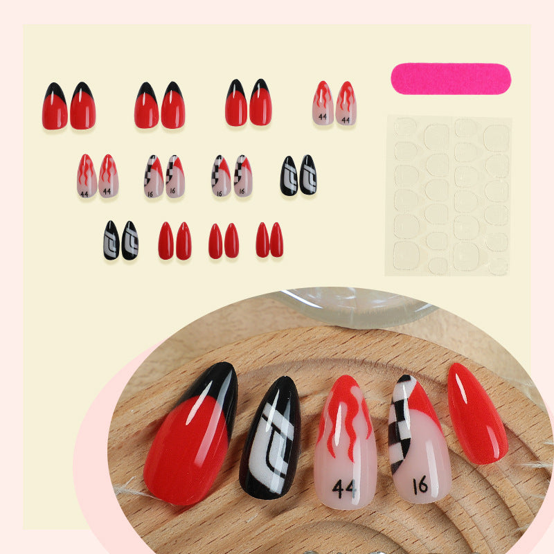 Artistic Racing-Inspired Press-On Nail Art Set Kalsten