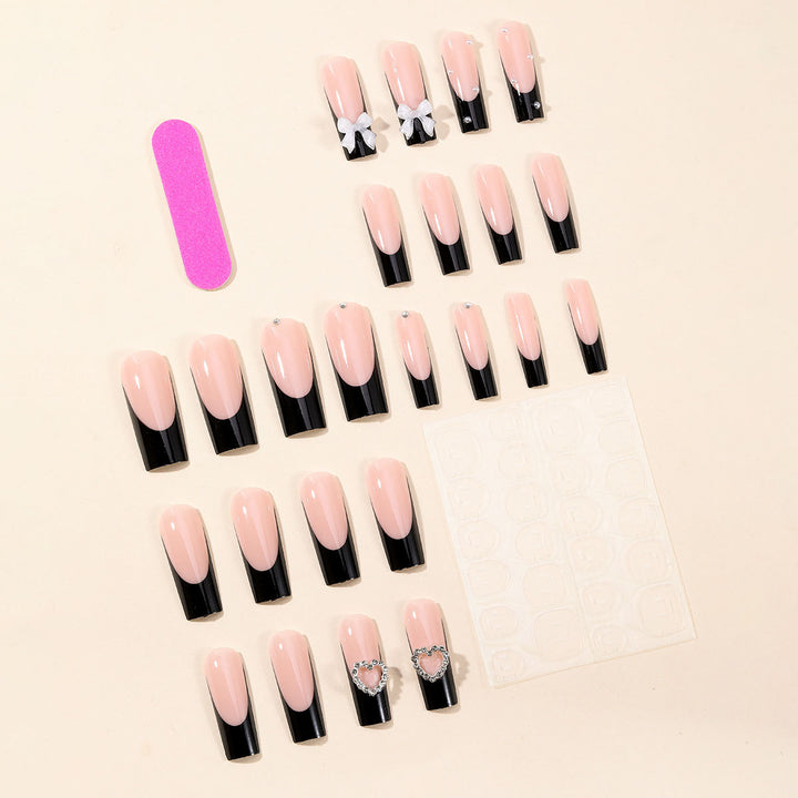 Elegant 3D Bow and Heart Nail Art Kalsten