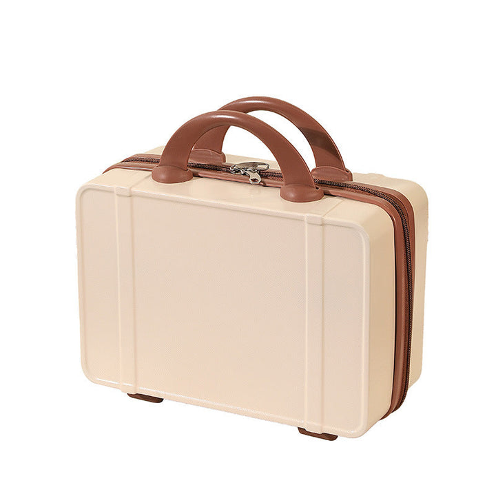 structured hard-shell vanity travel case with dual top handles and lockable zipper Kalsten