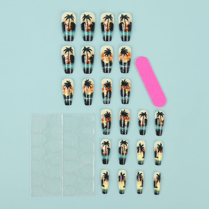 Artificial nails with tropical palm design Kalsten