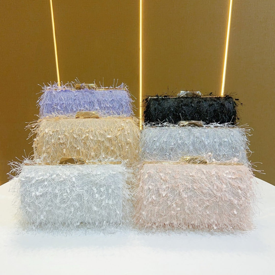 Textured Fringed Evening Purse