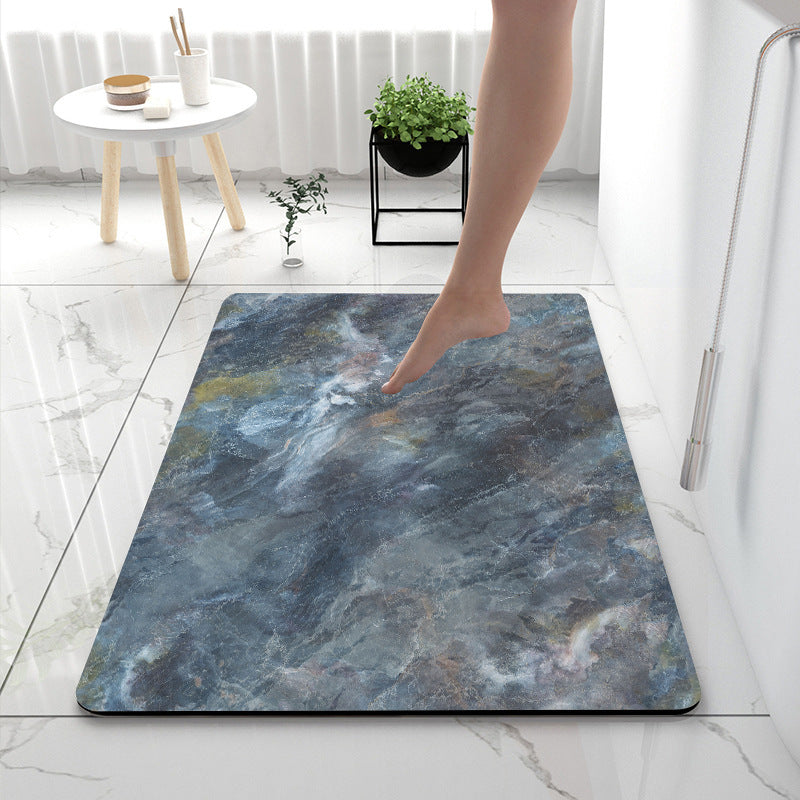 Soft Print Abstract Marble Bath Mat Kalsten