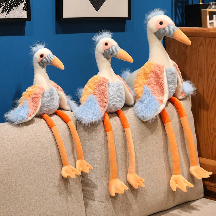 Long-Legged Plush Seabird Stuffed Toy with Fluffy Wings and Bendable Legs Kalsten