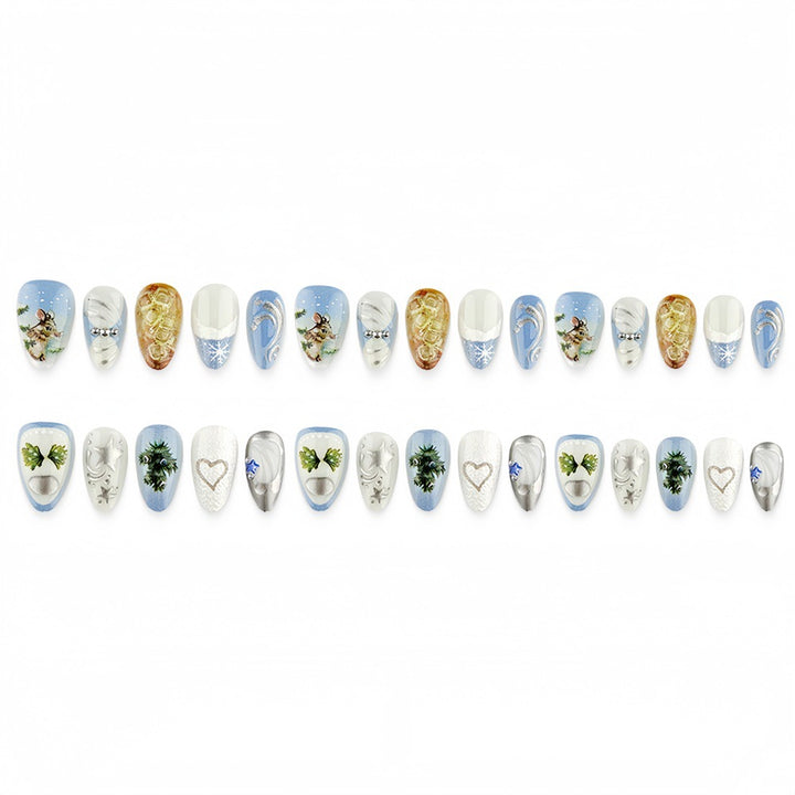 Artificial nails with festive winter motifs Kalsten