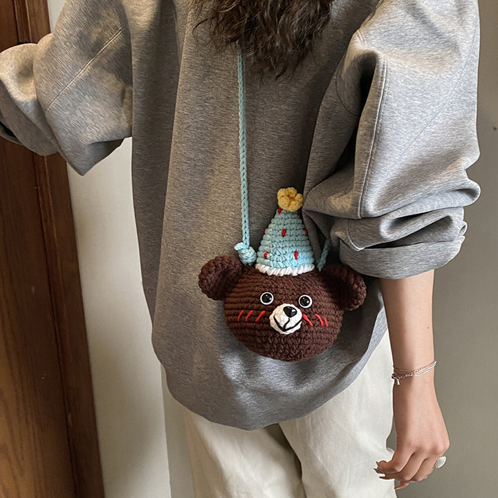 Cute Cartoon Bear-Shaped Crossbody Bag