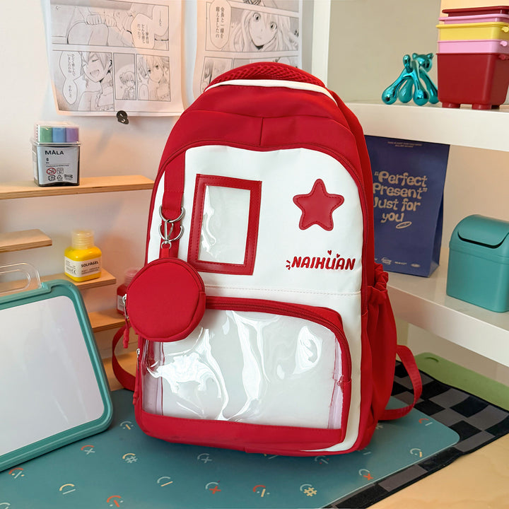 Stylish Star-Embellished School Backpack Kalsten 1791205030