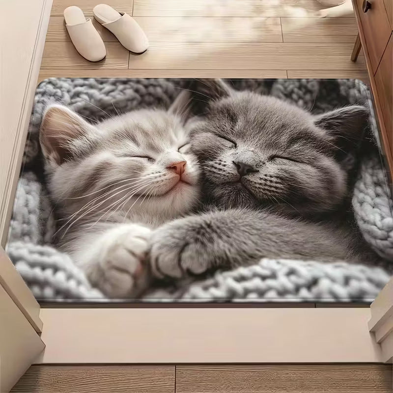 Decorative Cat-Themed Entrance Mat