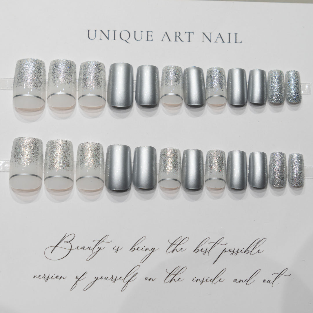 Sparkling Glitter Ombre Nail Art