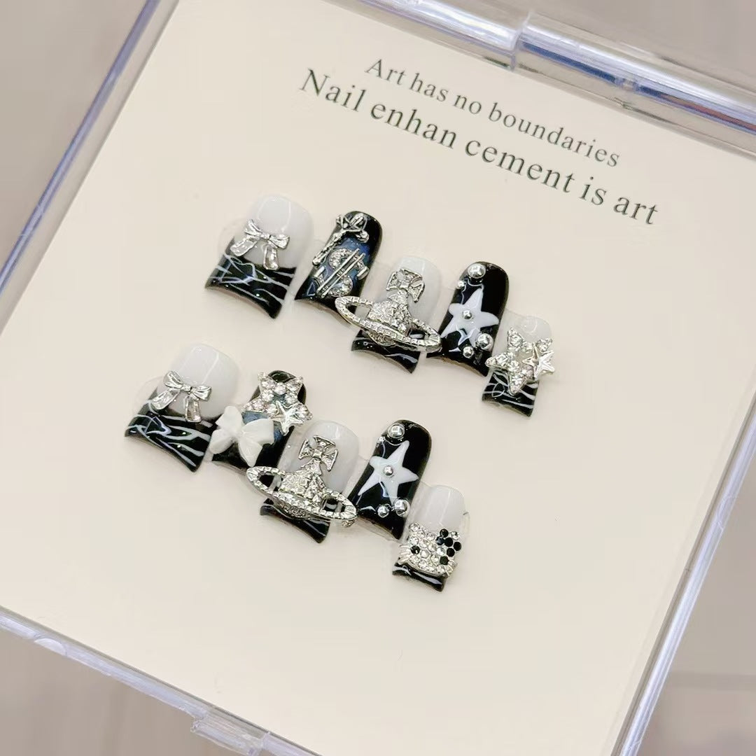 Decorative Rhinestone-Encrusted Nail Art Set