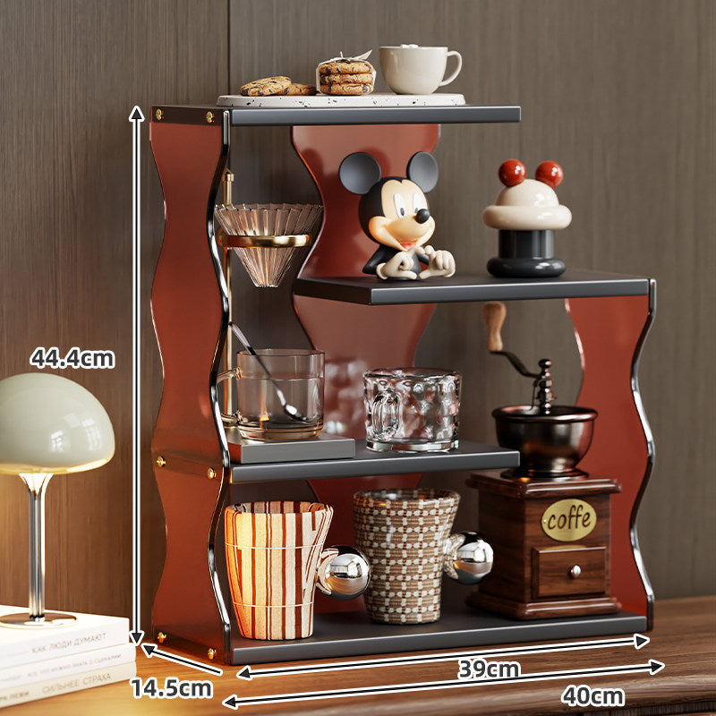 Tiered Acrylic-Wave Countertop Display Shelf Organizer