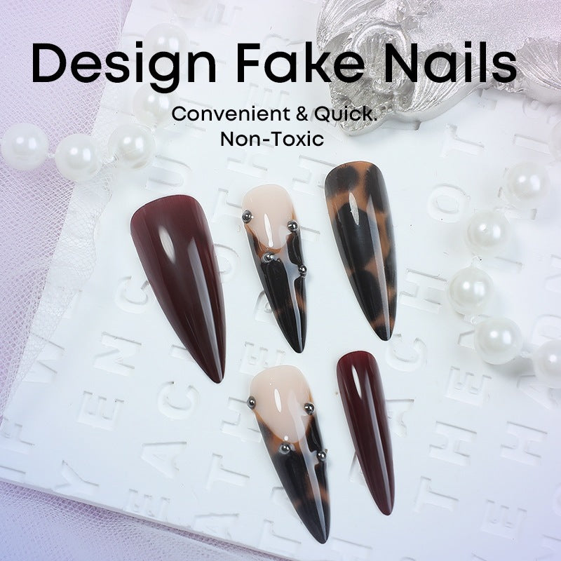 Acrylic nail set with luxurious leopard and elegant accents Kalsten