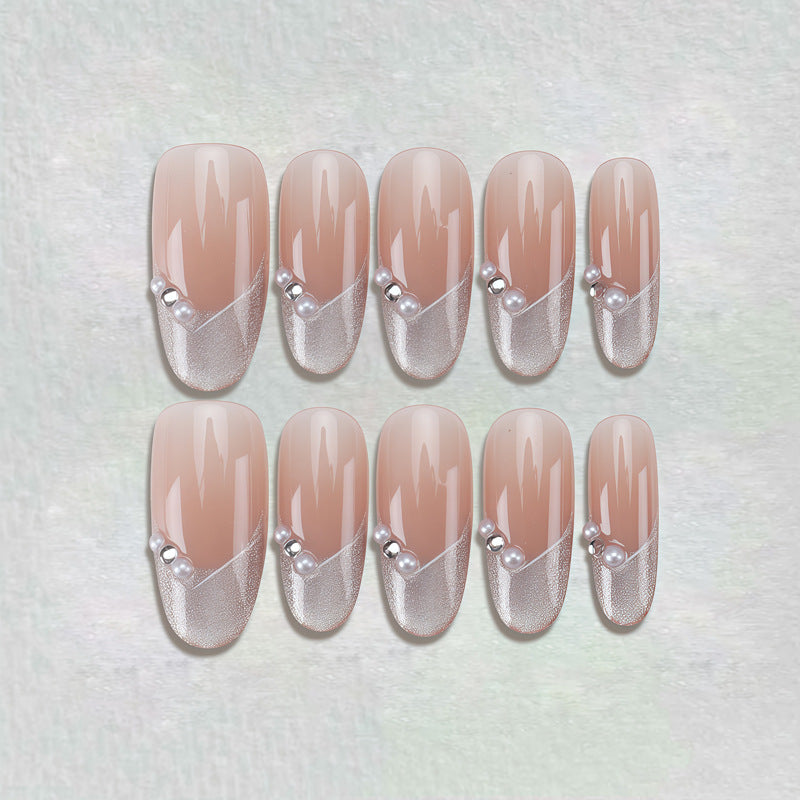 Elegant Press-On Nail Set with Artistic Detailing Kalsten