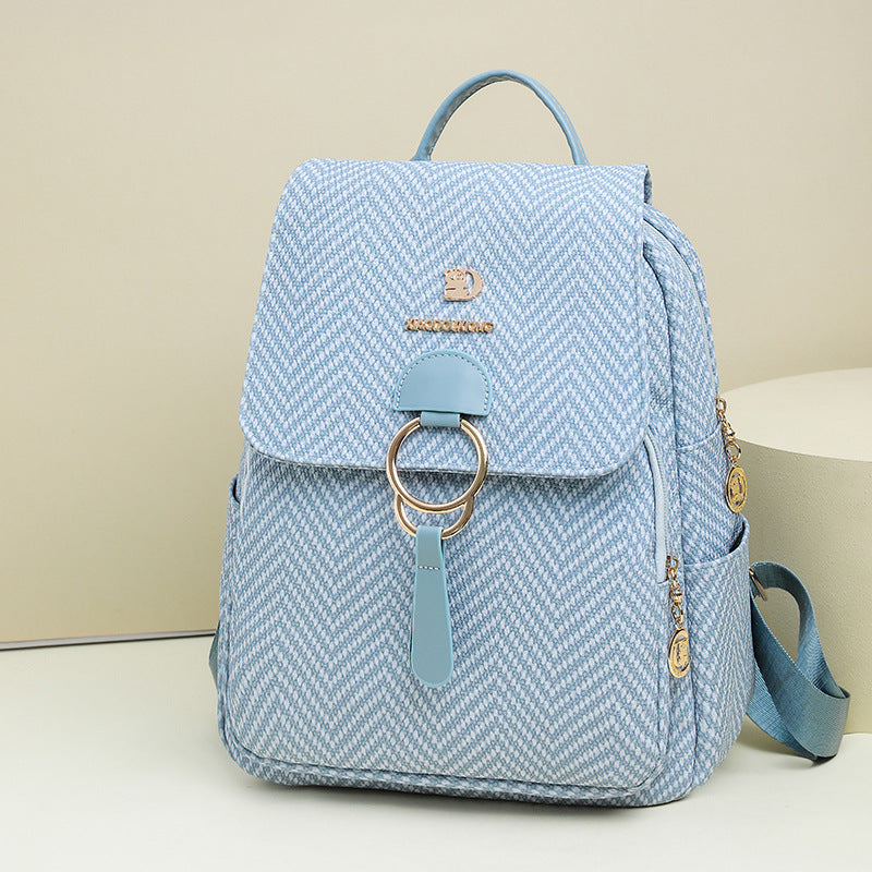 Multi-Compartment Herringbone Fashion Backpack Kalsten