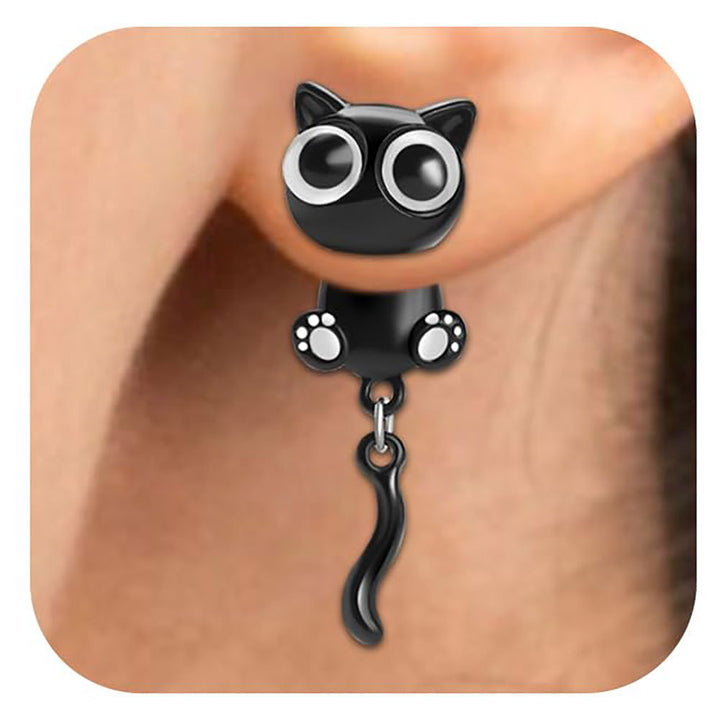 Playful Cat Dangle Earrings Kalsten