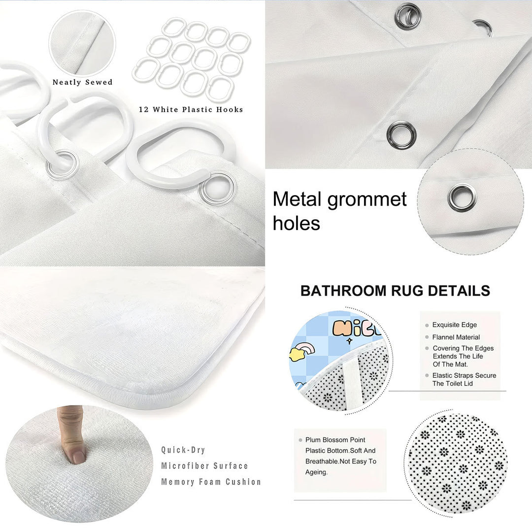 Cute Bear-Themed Four-Piece Bathroom Set Kalsten