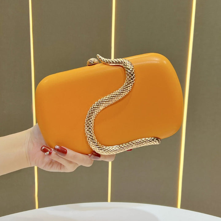 Stylish Snake-Detail Evening Clutch