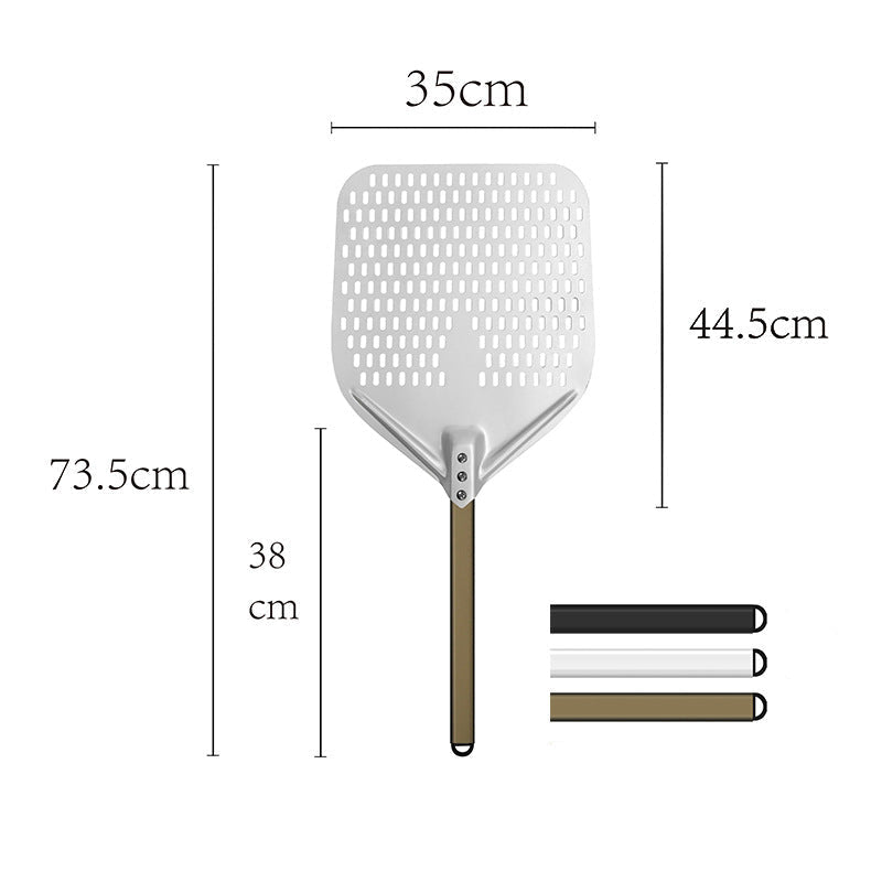 long-handle aluminum pizza peel with thin rectangular blade Kalsten