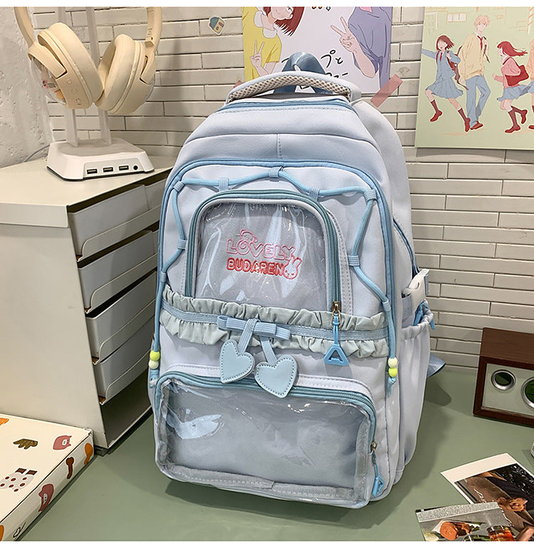 Transparent Front Pocket Casual Backpack Kalsten